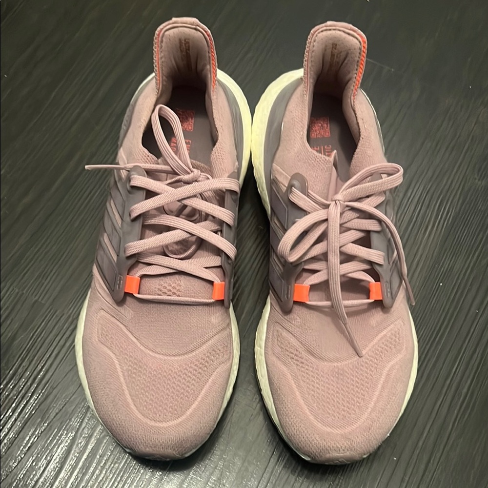 Adidas Pink and Orange Athletic Sneakers with Streamlined Design